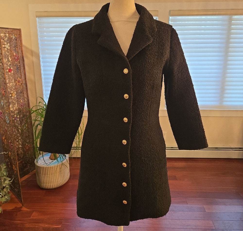 Petite And So What Wool Cotton Textured Tailored Fit & Flare Coat Size 34 Size 2
